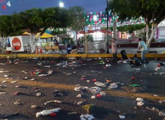 Amanece Ixtlán lleno de basura después de sus tradicionales fiestas patrias