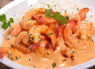 Camarones a la crema ¡Deliciosos y fácil de preparar!