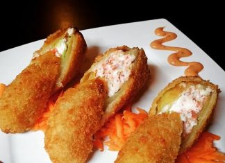 Chiles güeros empanizados rellenos de tampico (Receta)