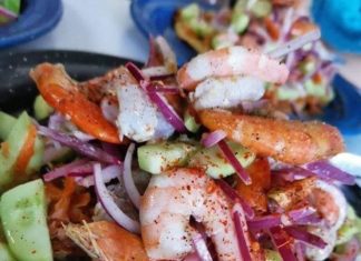 Ceviche de camarón en sus tres presentaciones: seco, cocido y crudo