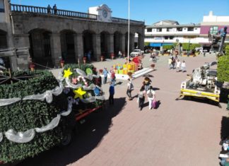 Gran encendido del árbol de más de 7 metros en la plaza de Tepic