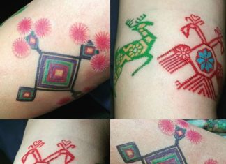 Tatuajes de bordado Huichol, la tendencia 2020