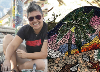 Talentosa Muralista Vallartense crea el innovador “Parque de los azulejos”