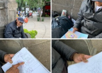 Enternece abuelito que vende dibujos para sobrevivir