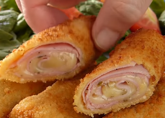 Rollitos de jamón y queso, ideal para consentir a nuestros pequeños.