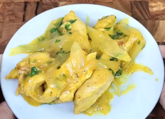 “Tiritas de pechuga de pollo a la naranja”, manjar en un dos por tres.