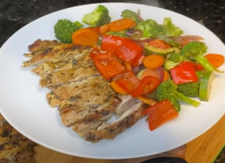 Pechugas asadas con vegetales