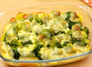 Brócoli con papas gratinado.