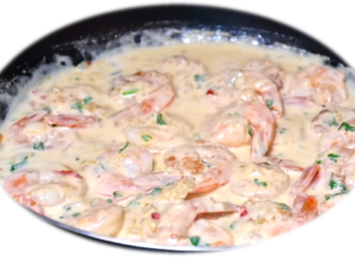 Camarones a la crema ajillo