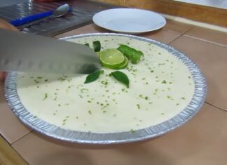 Postre frio de limón