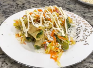 Tacos dorados de espinacas con queso