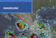 Servicio Meteorológico Nacional : La tormenta tropical MADELINE puede provocar,deslaves e inundaciones en Jalisco, Colima, Michoacán y Nayarit