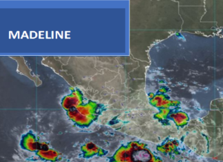 Servicio Meteorológico Nacional : La tormenta tropical MADELINE puede provocar,deslaves e inundaciones en Jalisco, Colima, Michoacán y Nayarit