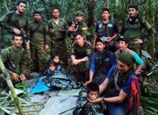 Cuatro niños en Colombia sobrevivieron tras 40 días perdidos en la selva