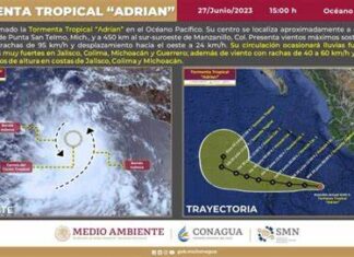 Llega el Huracán Adrián al Pacífico mexicano