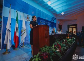 Norma Lilia Galván Meza rectora de la UAN rindió segundo informe ante la comunidad académica e invitados destacados