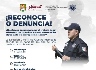 Ahora es posible denunciar o reconocer a policías en Nayarit vía WhatsApp