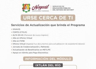 Información del módulo de URSE en el municipio de Ixtlán del Río.
