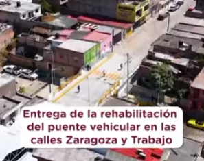 Entrega de la rehabilitación del puente vehicular calle Zaragoza y Trabajo en Tepic