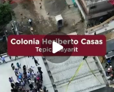 Supervisión de la construcción del puente sobre la calle Zaragoza en Tepic