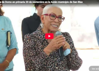 Entrega de domo en primaria “20 de Noviembre” en Aután, mpio. de San Blas