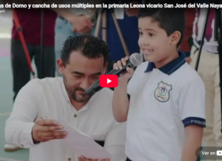 Entrega de domo y cancha de usos múltiples en la primaria “Leona Vicario” en San José del Valle