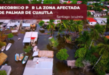 Recorrido por la zona afectada de Palmar de Cuautla en Santiago Ixcuintla