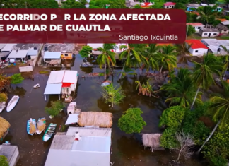 Recorrido por la zona afectada de Palmar de Cuautla en Santiago Ixcuintla